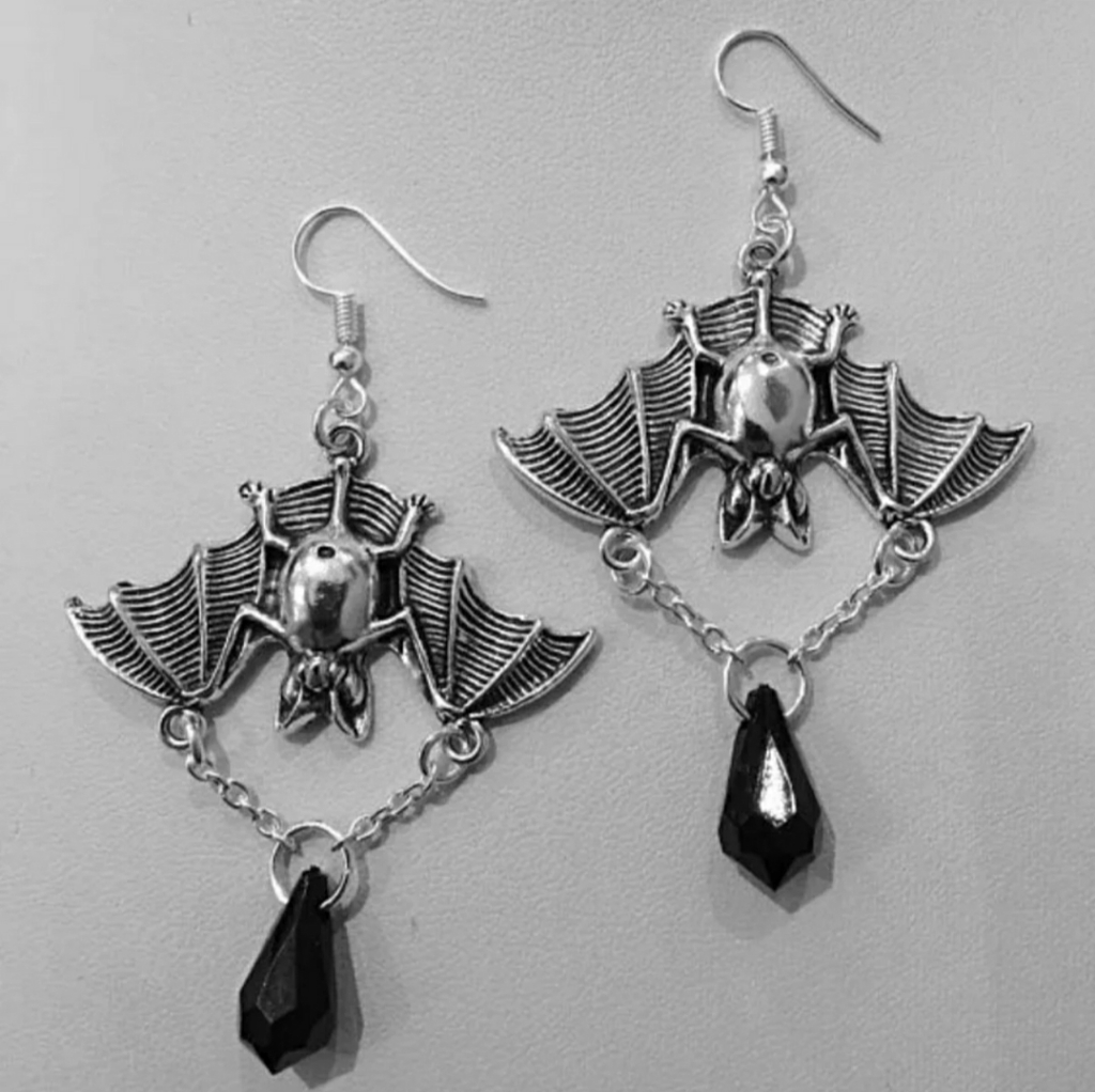 Sterling Silver Wicked Bat Earrings Silver Tarot Witchy Halloween